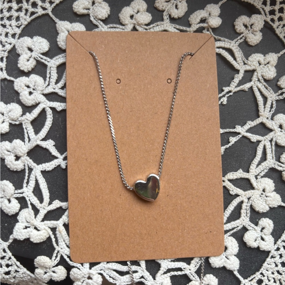 Silver Heart Pendant Necklace